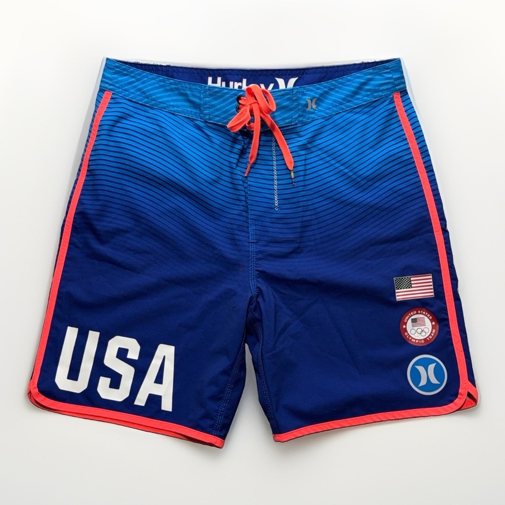 Hurley Phantom Board Shorts USA Olympic Team Men's Limited 32x7 Swim Trunks